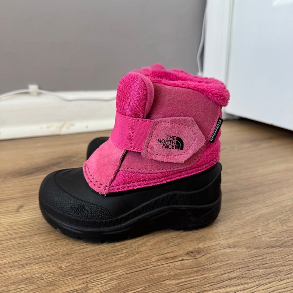 The North Face Pink Black Waterproof Winter Snow Boots Toddler Girls Size 7 - Picture 3 of 6